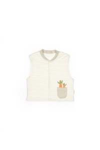 Set 3 piese: body, pantalon si vesta Rabbit, 100% bumbac organic, BabyCosy (Marime: 3-6 Luni) - Img 3
