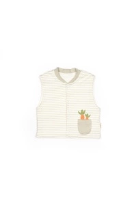 Set 3 piese: body, pantalon si vesta Rabbit, 100% bumbac organic, BabyCosy (Marime: 3-6 Luni) - Img 3