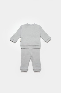 Set bluzita cu pantalon Lion, gri, BabyCosy, 100%bumbac (Marime: 6-9 luni) - Img 3