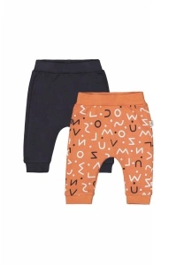 Set de 2 perechi de pantaloni Litere pentru bebelusi, Tongs baby (Culoare: Verde, Marime: 6-9 luni) - Img 4