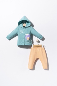 Set de trening Cats pentru bebelusi, Tongs baby (Marime: 12-18 Luni, Culoare: Turcoaz)