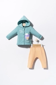 Set de trening Cats pentru bebelusi, Tongs baby (Marime: 12-18 Luni, Culoare: Turcoaz)