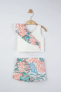 Set elegant bluzita de vara cu pantalonasi pentru fetite, Tongs baby (Culoare: Gri, Marime: 6-9 luni) - Img 2