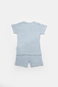 Set tricou cu pantaloni Bamboo, blue, BabyCosy, 50%bumbac+50% bambus (Marime: 3-6 Luni) - Img 3