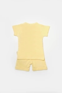 Set tricou cu pantaloni Bamboo, galben, BabyCosy, 50%bumbac+50% bambus (Marime: 3-6 Luni) - Img 3