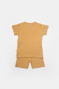 Set tricou cu pantaloni Bamboo, maro, BabyCosy, 50%bumbac+50% bambus (Marime: 6-9 luni) - Img 3