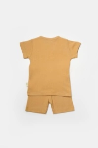 Set tricou cu pantaloni Bamboo, maro, BabyCosy, 50%bumbac+50% bambus (Marime: 6-9 luni) - Img 3