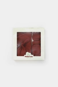 Cutie 4 piese pentru nou nascut - 100% bumbac organic - Caramiziu, BabyCosy