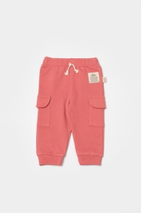 Pantaloni cu buzunare laterale, Two thread, 100%bumbac organic - Rose, BabyCosy (Marime: 6-9 luni) - Img 3