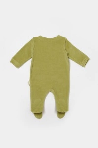 Salopeta Elefant cu maneca lunga si botosei din 80%bumbac organic si 20% poliester - Verde, BabyCosy (Marime: 3-6 Luni) - Img 3