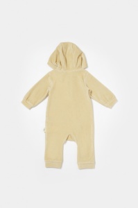 Salopeta Elefant cu maneca lunga si gluga din 80%bumbac organic si 20% poliester - Stone, BabyCosy (Marime: 12-18 Luni) - Img 3