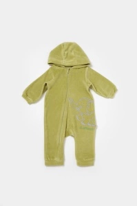 Salopeta Elefant cu maneca lunga si gluga din 80%bumbac organic si 20% poliester - Verde, BabyCosy (Marime: 12-18 Luni) - Img 2