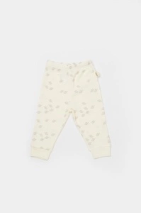 Set 2 pantalonasi Printed, BabyCosy, 50% modal+50% bumbac, Ecru/Lavanda (Marime: 9-12 luni) - Img 2