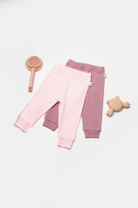 Set 2 pantaloni Bamboo, roz, BabyCosy, 50%bumbac+50% bambus (Marime: 9-12 luni)