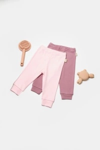 Set 2 pantaloni Bamboo, roz, BabyCosy, 50%bumbac+50% bambus (Marime: 9-12 luni)