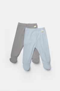 Set 2 pantaloni cu botosei Bamboo, blue, BabyCosy, 50%bumbac+50% bambus (Marime: 3-6 Luni) - Img 2