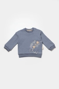 Set bluzita cu pantalon Dino, indigo, BabyCosy, 100%bumbac (Marime: 9-12 luni) - Img 3