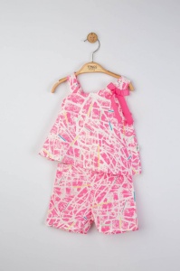Set elegant bluzita de vara cu pantalonasi pentru fetite Mystery, Tongs baby (Culoare: Albastru, Marime: 24-36 luni) - Img 3