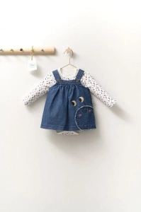 Set rochita cu body pentru fetite Monster, Tongs baby (Culoare: Gri, Marime: 12-18 Luni) - Img 2
