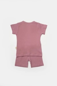 Set tricou cu pantaloni Bamboo, roz, BabyCosy, 50%bumbac+50% bambus (Marime: 6-9 luni) - Img 3