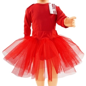 Compleu, fustita tip balerina + body cu maneca lunga si capse pe umar