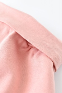 Pantaloni Bebe Unisex din bumbac organic Roz pudra BabyCosy (Marime: 6-9 luni) - Img 3