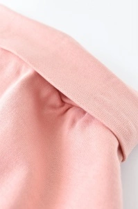 Pantaloni Bebe Unisex din bumbac organic Roz pudra BabyCosy (Marime: 6-9 luni) - Img 3
