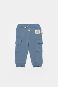 Pantaloni cu buzunare laterale, Two thread, 100%bumbac organic - Indigo, BabyCosy (Marime: 9-12 luni) - Img 2
