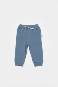 Pantaloni lungi, Two thread, 100%bumbac organic - Indigo, BabyCosy (Marime: 3-6 Luni) - Img 3