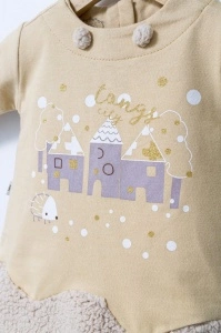 Rochita cu volan pentru fetite Fun Penguin, Tongs baby (Marime: 18-24 Luni, Culoare: Crem) - Img 3