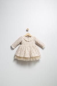 Rochita eleganta pentru fetite Elbise, Tongs baby, cu tulle si volane (Culoare: Roz, Marime: 24-36 luni) - Img 3