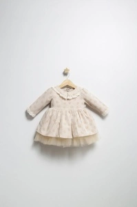 Rochita eleganta pentru fetite Elbise, Tongs baby, cu tulle si volane (Culoare: Roz, Marime: 24-36 luni) - Img 3