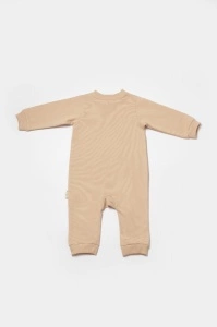 Salopeta cu fermoar, Two thread, BabyCosy, 100% bumbac organic, Stone (Marime: 9-12 luni) - Img 2