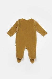 Salopeta Elefant cu maneca lunga si botosei din 80%bumbac organic si 20% poliester - Mustar, BabyCosy (Marime: 6-9 luni) - Img 3
