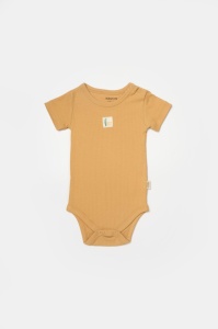 Set 2 body Bamboo, galben, BabyCosy, 50% bumbac+50%bambus (Marime: 12-18 Luni) - Img 3