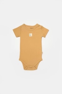 Set 2 body Bamboo, galben, BabyCosy, 50% bumbac+50%bambus (Marime: 12-18 Luni) - Img 3
