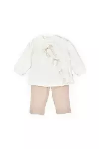 Set bluză și pantalonași, Bow, BabyCosy, 100%bumbac organic (Marime: 12-18 Luni) - Img 3