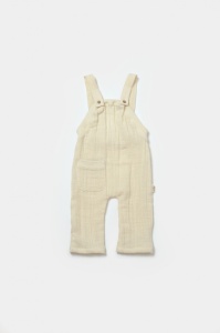 Set bluza si salopeta, Winter muselin, 100% bumbac - Stone, BabyCosy (Marime: 9-12 luni) - Img 2