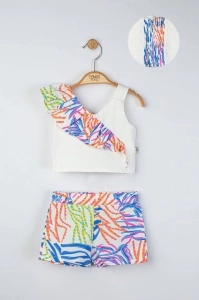 Set elegant bluzita de vara cu pantalonasi pentru fetite, Tongs baby (Culoare: Albastru, Marime: 6-9 luni) - Img 3