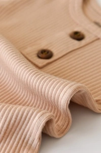 Salopeta cu maneca lunga si pantaloni lungi din bumbac organic si modal - Somon BabyCosy (Marime: 12-18 Luni) - Img 2