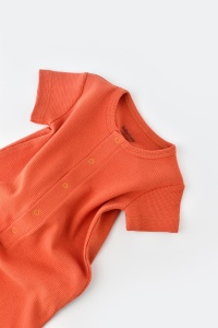 Salopeta cu pantaloni scurti - 100% bumbac organic - Scortisoara, BabyCosy (Marime: 9-12 luni) - Img 3