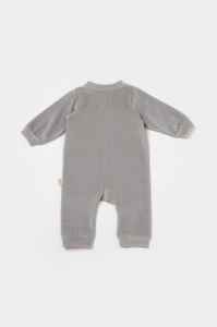 Salopeta Elefant cu maneca lunga din 80%bumbac organic si 20% poliester - Gri, BabyCosy (Marime: 18-24 Luni) - Img 3