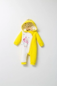 Salopeta pentru bebelusi de iarna Pinguins, Tongs baby (Culoare: Galben, Marime: 6-9 luni)