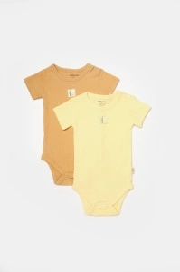 Set 2 body Bamboo, galben, BabyCosy, 50% bumbac+50%bambus (Marime: 6-9 luni) - Img 2