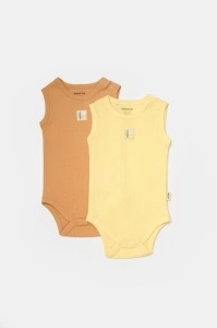 Set 2 body-uri fara maneci Bamboo, galben, BabyCosy, 50% bambus+50% bumbac (Marime: 12-18 Luni) - Img 2