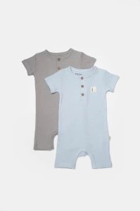 Set 2 salopete scurte Bamboo, blue, BabyCosy, 50%bumbac+50% bambus (Marime: 18-24 Luni) - Img 2