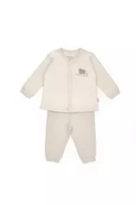 Set bluzita cu capse si pantalon, Lamb, BabyCosy, 100%bumbac organic (Marime: 18-24 Luni) - Img 2