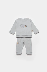 Set bluzita cu pantalon Lion, gri, BabyCosy, 100%bumbac (Marime: 9-12 luni) - Img 2