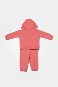 Set hanorac cu gluga si pantaloni, Two thread, 100%bumbac organic - Rose, BabyCosy (Marime: 6-9 luni) - Img 2