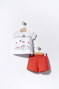 Compleu 2 piese cu pisicute pentru bebelusi, Tongs baby (Culoare: Galben, Marime: 18-24 Luni) - Img 3